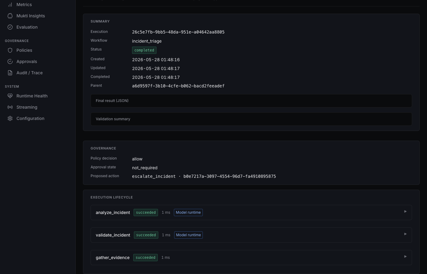 Incident triage workflow execution